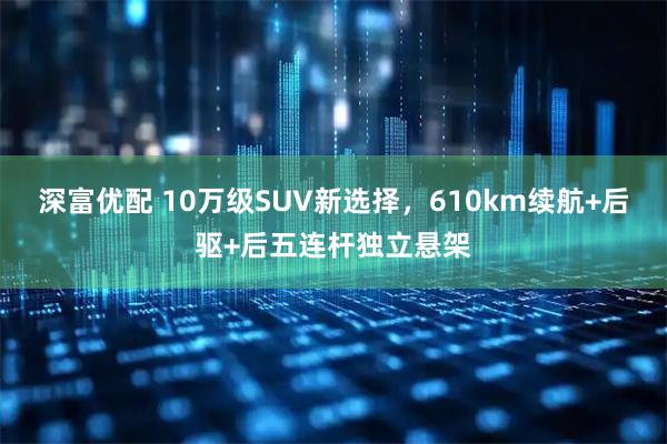 深富优配 10万级SUV新选择，610km续航+后驱+后五连杆独立悬架